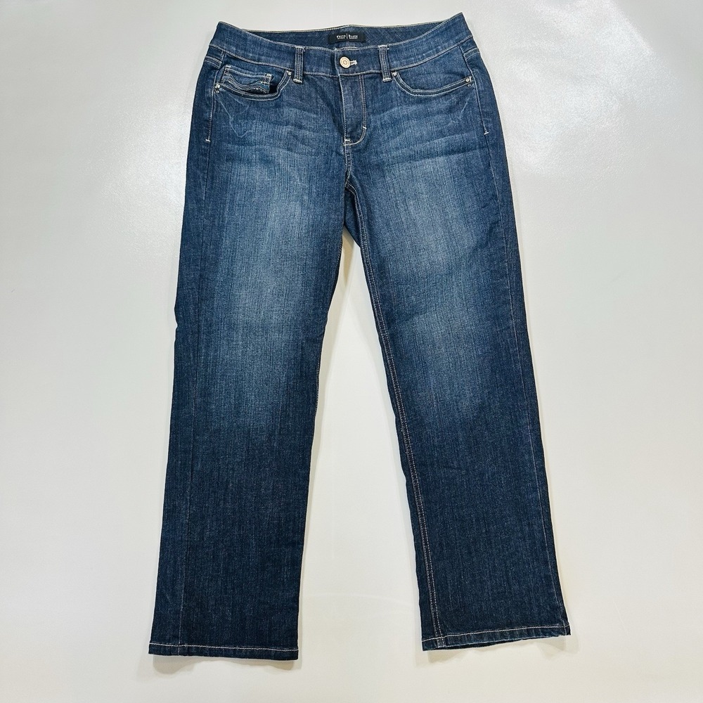 White House Black Market Women's Crop Jeans Size 8 Embellished Pockets And Bling
